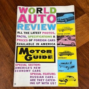 VINTAGE 1960 WORLD AUTO REVIEW MAGAZINE - MUST HAVE FOR CAR COLLECTORS!